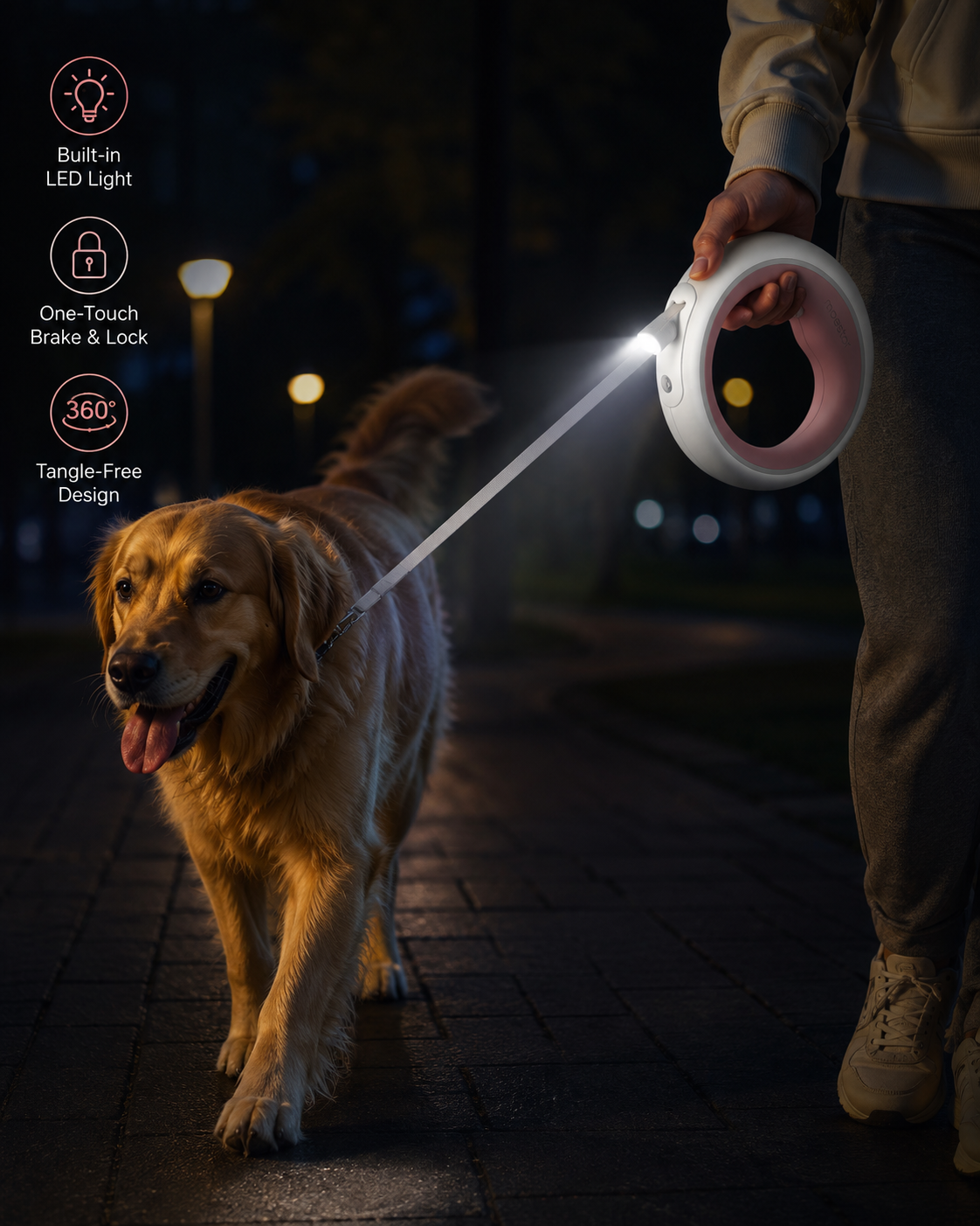 LumiFlex™ LED Retractable Dog Leash